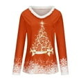 thumbnail image 4 of DPTALR T-shirt Bas Ajusté à Manches Longues pour Femmes, en Peluche, à Col en V, Patchwork, Imprimé de Noël, 4 of 6