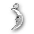 thumbnail image 1 of Sterling Silver 24" Unisex 1.5mm 3D Waning Waxing Quarter Crescent Shape Moon Face Pendant Necklace, 1 of 2