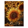 thumbnail image 3 of Designart "A Golden Sunflower Set Against the Sunset III" Floral Print on Natural Pine Wood, 3 of 5