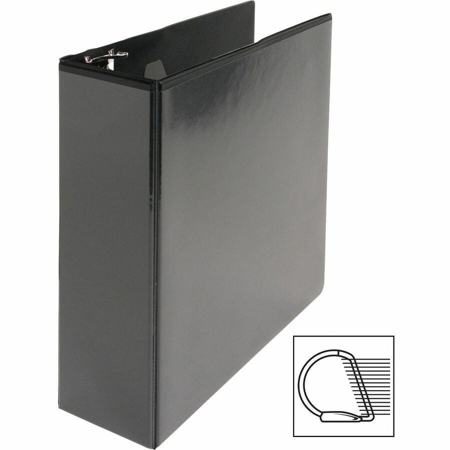 Business Source D-Ring View Binder 3" Capacity 11x8-1/2" Black 28449