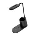 thumbnail image 3 of Lámpara de escritorio LED, luz de escritorio, portalápices, cargador inalámbrico, práctica, 15 W, ligera Negro, 3 of 9