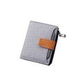thumbnail image 2 of Jumpingount Cartera para hombre, monedero, bolsa para dinero, exquisita, impermeable, multicolor, dulce regalo, cuero PU, saco corto de moda para Carteras Gris, 2 of 6