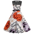 thumbnail image 4 of WTOBBY Women's Hepburn-Style Retro Lace Round Neck Sleeveless Halloween Printed Dress Elegant Vintage Inspired Party Wear,Pink M, 4 of 4