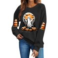 thumbnail image 3 of Jsaierl Halloween Sweatshirts Women Spooky Ghost Graphic Pullovers Fall Work Crewneck Long Sleeve Sweater Tops Halloween Party Supplies, Sizes S-2XL, 3 of 6