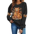 thumbnail image 3 of PNTUTB Thanksgiving Women's Crew Neck Sweatshirt Long Sleeve Cute Graphic Print Pullover Top Casual Comfortable Loose Trendy Daily Tops, 3 of 7
