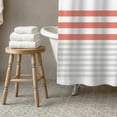 thumbnail image 2 of Creative Products Coral and Gray Stripes 71x74 Shower Curtain, 2 of 6