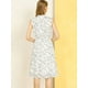 thumbnail image 5 of Vestido de Verano sin mangas Allegra K estampado Abstracto Bajo la rodilla cuello V con corbata para Mujeres Blanco XS, 5 of 6