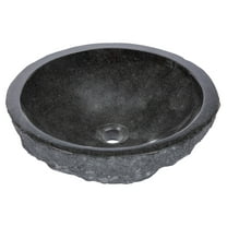 Eden Bath Granite Rough Exterior Circular Vessel Bathroom Sink