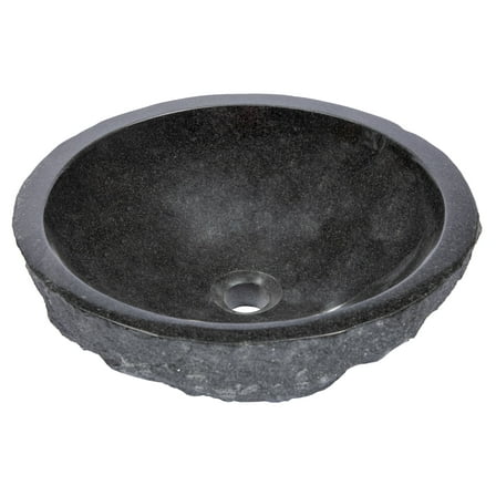 Eden Bath Granite Rough Exterior Circular Vessel Bathroom Sink