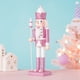 thumbnail image 1 of Figurita de soldado Cascanueces de madera de 30CM, marioneta, soldado con purpurina rosa, muñeco de juguete, adorno artesanal, decoración navideña para el hogar y la Oficina, 1 of 5