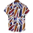 thumbnail image 4 of Camisetas con gráficos de plumas de pájaro para hombres, ropa con estampado 3D, camisas hawaianas de playa, camisetas de manga corta Y2k, ropa vintage, blusa con solapa, 4 of 5