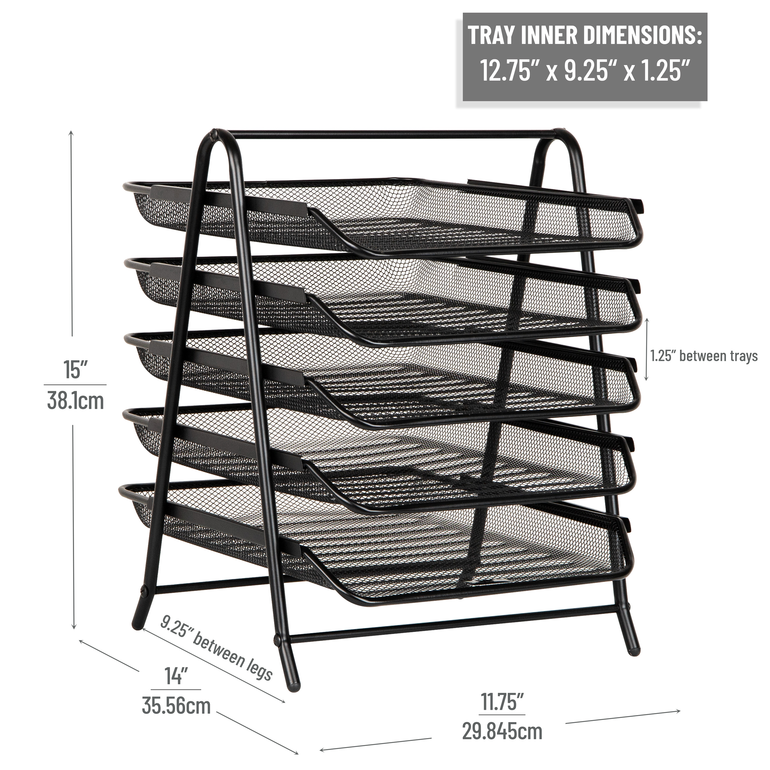 Mind Reader 5-Tier Mesh Paper Tray Organizer photo 3