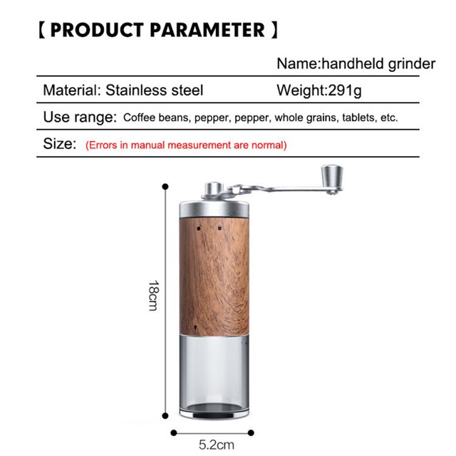 Molinillo de café manual Mano portátil Hecho a mano Hecho a mano Grano Herramientas de molienda Ehuebsd Libre de BPA