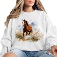 thumbnail image 3 of Retro 90s Chestnut Horse Sweatshirt for Men and Women, Vintage Western Equestrian Crewneck, Sizes S-3XL, 3 of 6