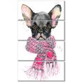 thumbnail image 2 of Chiot Mignon avec Châle Rose - Art Mural sur Toile, 2 of 3