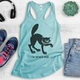 thumbnail image 2 of I'm Meowta Here Cat Tank Top, Ladies Racerback Tank Top, Halloween Tank, Black Cat Tank, Cat Tank, Cancun, X-Small, 2 of 3