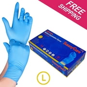 100 SunnyCare Nitrile Medical Exam Gloves Powder Free Chemo-Rated (Non Vinyl Latex) Size: Large
