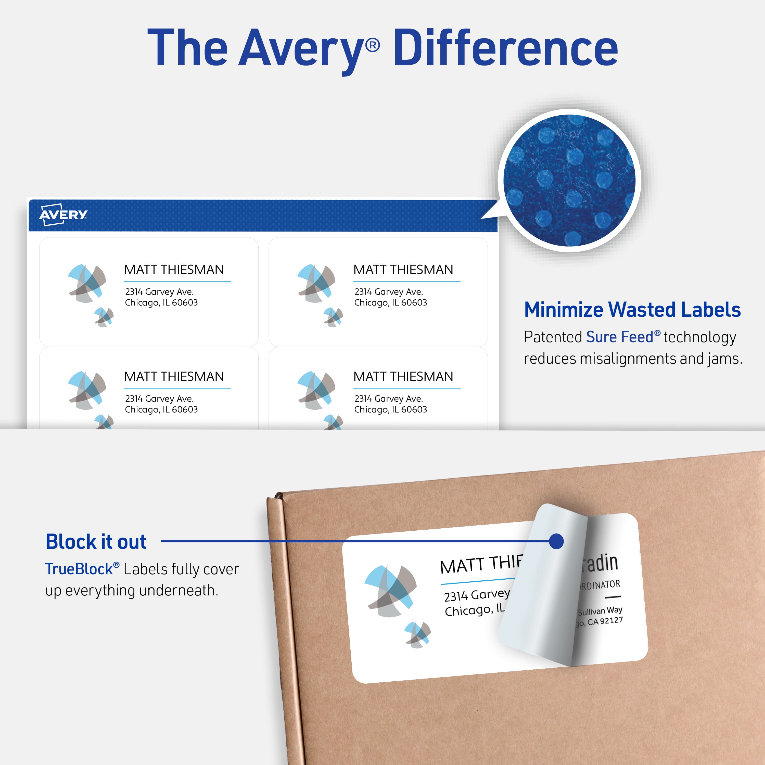 Avery Laser Shipping Labels with TrueBlock Technology, White 2" x 4", Pack of 250 and Quality Park Survivor Tyvek Open-End Envelopes Bundle