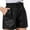 Black, variant on Kureaily Women's Leather Shorts Elastic High Waisted Wide Leg Shorts Women Stretchy Trousers