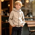 thumbnail image 6 of fatyb Boys Zip up Hoodies Casual Long Sleeve Hooded Sweatshirt Kids Fleece Lined Jacket Outdoor Wear, 6 of 7