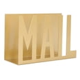 thumbnail image 1 of Organiseur de courrier en métal élégant et creux, support de bureau pour factures, lettres, papiers, doré, 1 of 4