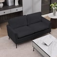 thumbnail image 2 of TS Cat paw leather upholstered sofa loveseat ,Nordic retro light luxury living room balcony bedroom single casual sofa chair (black), 2 of 6