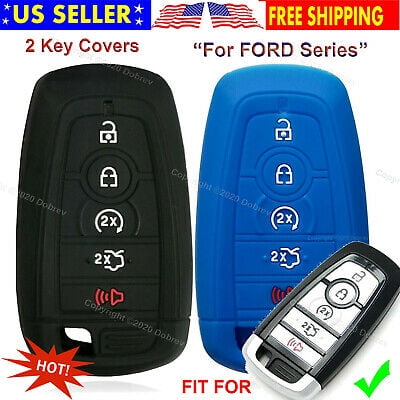 2Pcs Silicone Case Cover Protector Holder Keyless Fob for Ford Fusion Smart Key