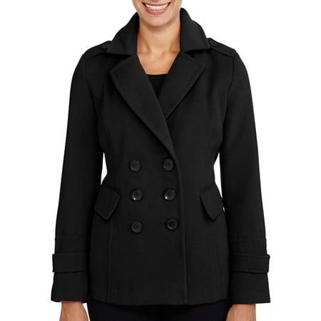 How much does it cost to dry clean a peacoat Online Women S Essential Wool Blend Peacoat Walmart Com Walmart Com