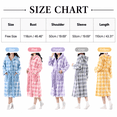 thumbnail image 4 of Aezemi Women Winter Hoodie Long Robes Plaid Fashion Thick Fleece Quick Dry Shower Bathrobe with Pockets Long Sleeve Tie Front Mid-Length Home Sleepwear Pajamas, 4 of 6