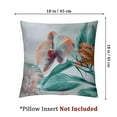 thumbnail image 4 of Acheng Tropical Throw Pillow Cushion Cover, Exotic Orchids Blossom Leaves on Blurred Background Floral Themed Modern Art, Decorative Square Accent Pillow Case,Orange Teal 24x24in, 4 of 7