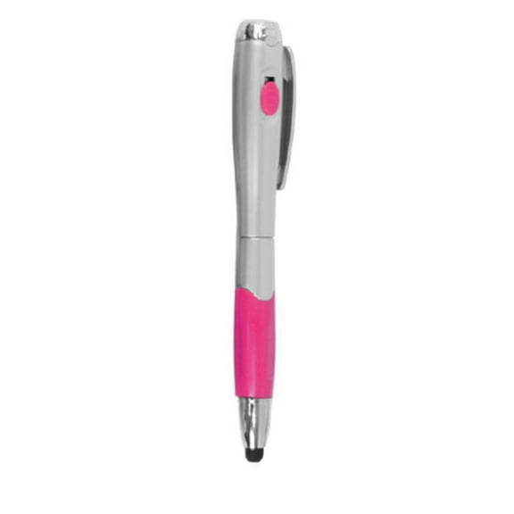 [3-PACK] Universal 3-in-1 Stylus   Ballpoint Pen   LED Flashlight For Smartphones Tablets [PINK]