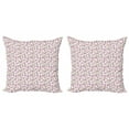 thumbnail image 1 of Ambesonne Spring Throw Pillow Cover 2 Pack, Aquarelle Style Flowers, 18", Pale Pink White, 1 of 2