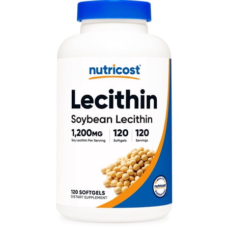 Nutricost Lecithin (1,200mg) 120 Softgels - Soy Lecithin Supplement, GMO-Free, Gluten-Free