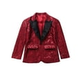 thumbnail image 4 of vastwit Kids Boys Sequins Blazer Wedding Party Tuxedo Suit Hip Hop Jazz Street Dance Jacket Coat Burgundy 12, 4 of 7