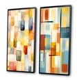 thumbnail image 3 of Designart "Retro Cubism Abstract Composition" Modern Midcentury Framed Wall Art Set Of 2 - Mid-Century Yellow Framed Canvas Set For Living Room Decor, 3 of 6