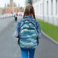 thumbnail image 6 of FORMRS Unisex Backpack Elementary School Travel Bookbag with Reflective Stripes, Green Watercolor Ocean Waves, 6 of 7