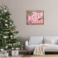 thumbnail image 2 of Stupell Industries Bold Pink Holly Jolly Phrase Graphic Art Metallic Gold Floating Framed Canvas Print Wall Art, Design by The Saturday Evening Post, 2 of 8