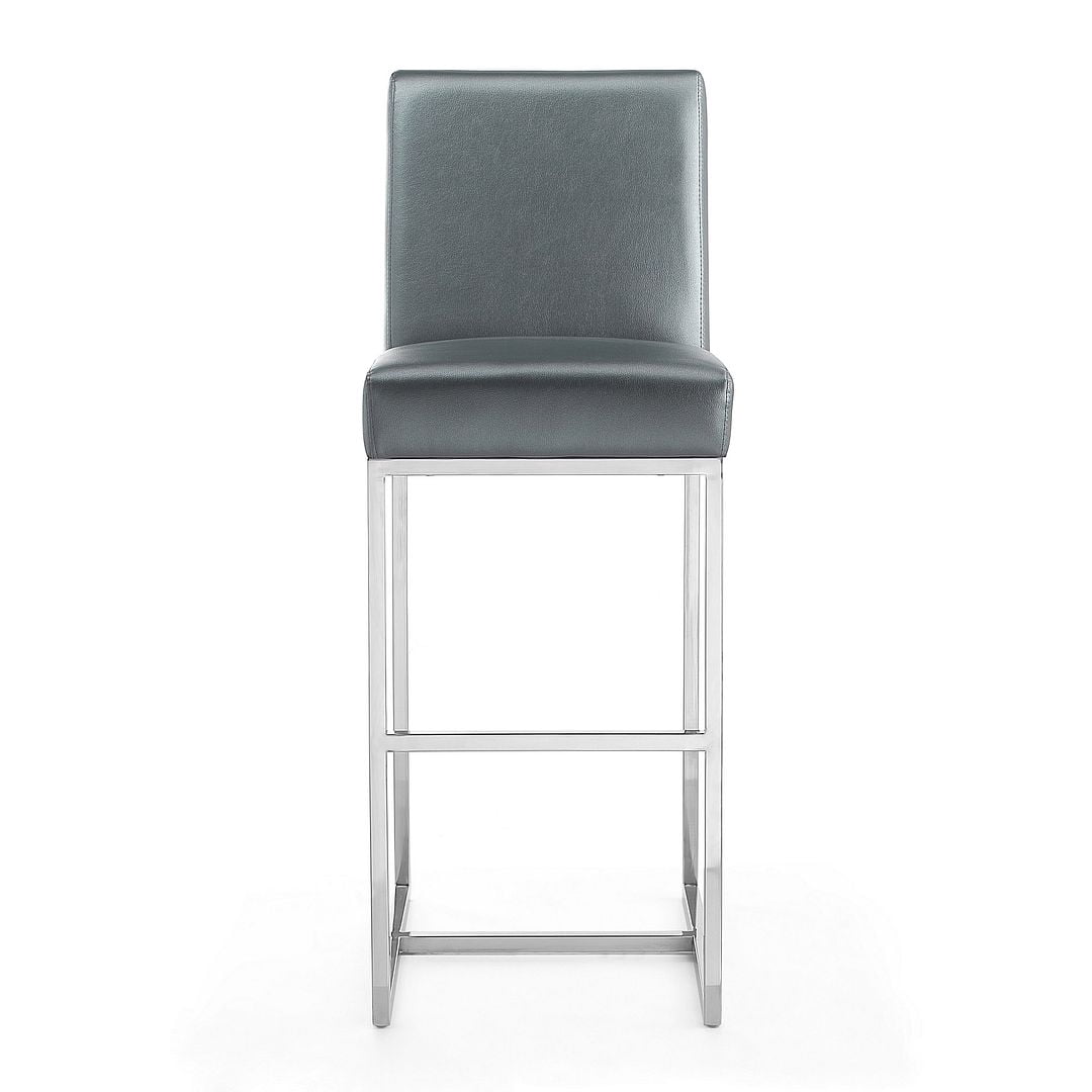 Manhattan Comfort Element 29.53" Faux Leather Barstool in Gray
