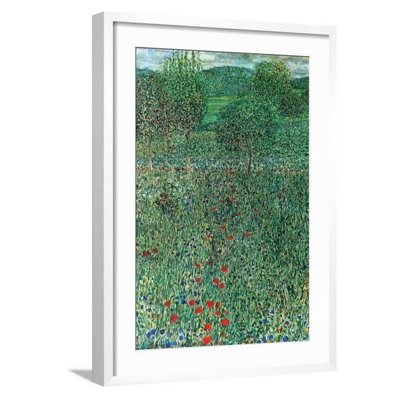 Art.com Garden Landscape Art Print by Gustav Klimt, White Frame Wall Art, 21" x 29"
