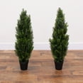 thumbnail image 3 of Nearly Natural Cedar Pine Artificial Potted Tree - 3' - Green - Set of 2, 3 of 5