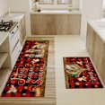 thumbnail image 3 of Merry Christmas Kitchen Rugs and Mats for Floor Set of 2,Buffalo Plaid O Holy Night Jesus Cardinal Xmas Winter Holiday Sink Mat Non Skid Washable for Home Farmhouse Decor 17"x47"+17"x30", 3 of 6