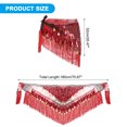 thumbnail image 2 of Uxcell Women's Belly Dance Hip Scarf with Sequins Triangle Wrap Skirts Waist Chain for Party Costume Performance Red, 2 of 7