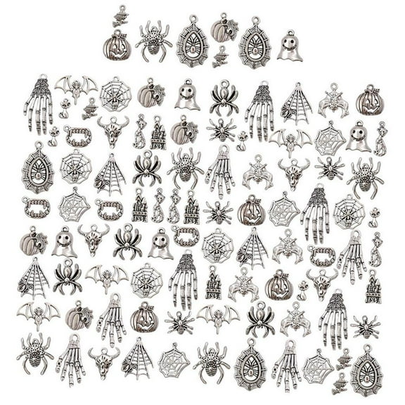 100pcs Halloween Charms Pendant Jewelry Findings for Making Bracelets, Necklaces