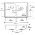 thumbnail image 7 of Elkay, LRAD250554 , 18 Gauge Stainless Steel 33" x 22" x 5.5" Double Bowl Drop-in Kitchen Sink, Sinks, 7 of 7