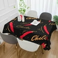 thumbnail image 4 of SKYSONIC 60"x60" Square Tablecloth with Hot Chili Peppers Seamless Pattern Prints, Anti-Wrinkle and Smooth Table Cloth for Kitchen/Home/Dinning Wedding Decoration, 4 of 7