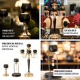 thumbnail image 3 of Efavormart Set of 2 | Gold/Black Metal Crystal Lamp Tealight Votive Candle Holder - 7"|11", 3 of 10