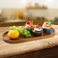 thumbnail image 6 of deevoka Wood Dessert Plate Serving Platter for Home Centerpiece Bathroom oval, 6 of 9