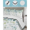 thumbnail image 4 of Blue Green Eucalyptus Queen Size Down Alternative Comforter, Lightweight Comforter Quilt Bedding Set with Pillow Shams Sage Gradient Leaves Butterfly All Seasons Bed Comforter Duvet Insert 90"x96", 4 of 7