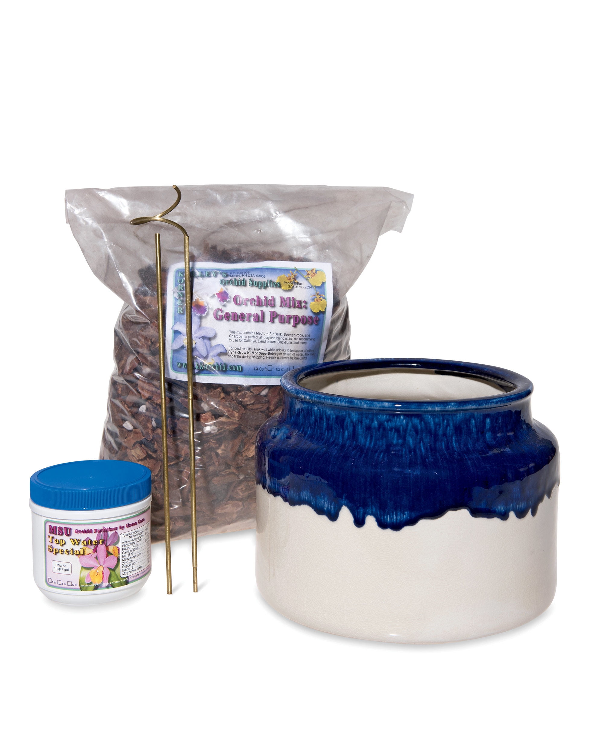 Tall Kennebunk Ceramic Orchid Cachepot Kit by Gardener'S Supply Company