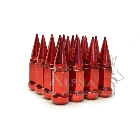20 Red 14x1.5 Spike Lug Nuts For 2019-Newer Jeep Gladiator Sport S Willys JL